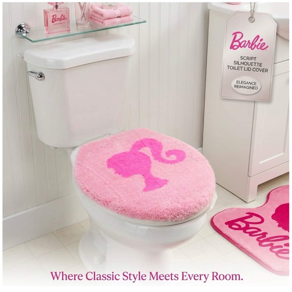 Barbie® Script Silhouette Toilet Lid Cover 🎀